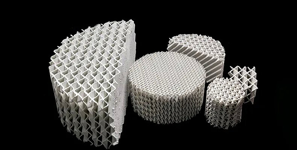 硫酸硝酸行业吸收塔陶瓷规整波纹填料250X 耐高温抗热震