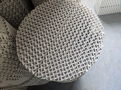 生物化工吸收塔陶瓷规整波纹填料500Y 高效分离