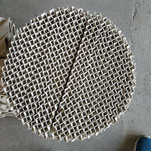 生物化工洗涤塔陶瓷规整波纹填料450X 高效分离