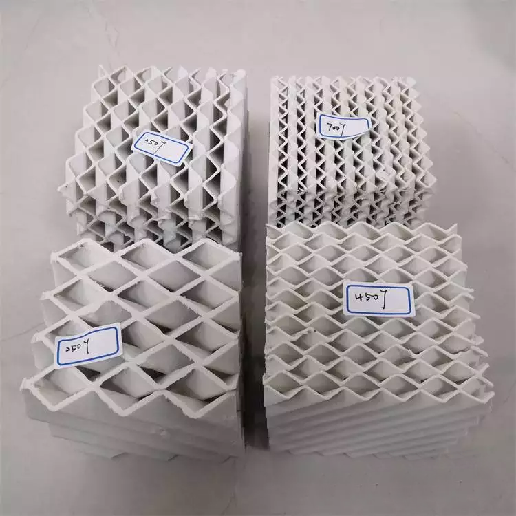 煤化工干燥塔陶瓷规整波纹填料450X 环保高效