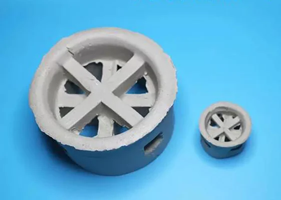 陶瓷阶梯环 中型脱硫塔50mm高孔隙瓷阶梯环填料